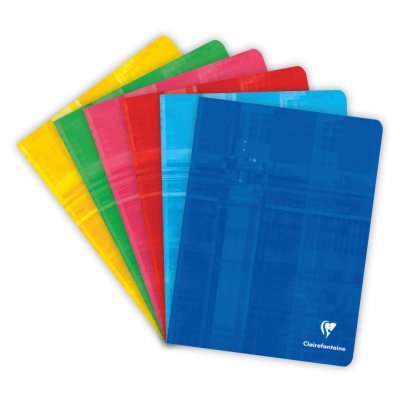 CLAIREFONTAINE Cahier piqures  grand carreaux 17x22 96p 90g