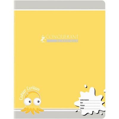 CONQUERANT Cahier piqures  grand carreaux 17x22 32p 3mm 90g