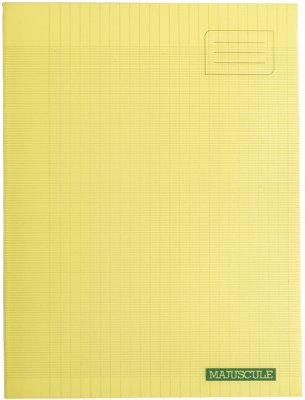 MAJUSCULE Cahier piqures grand carreaux polypropylene 24x32 96p 90g jaune