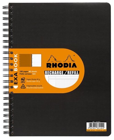 RHODIA Cahier recharge spirale de 160 pages A4 Clairefontaine  Exabook