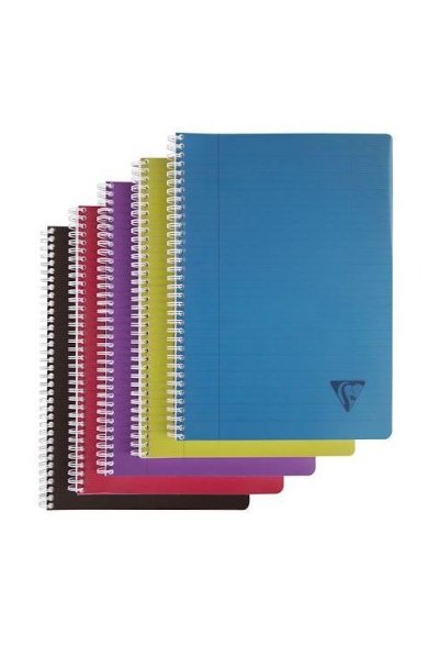 CLAIREFONTAINE Cahier spirale  Linicolor A4 21 x 29,7 cm blanc lign&eacute; 180 pages - Lot de 5