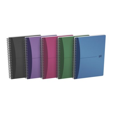 OXFORD Cahier spirale  Urban mix A5 14,8 x 21 cm - blanc lign&eacute; - 180 pages - Lot de 5