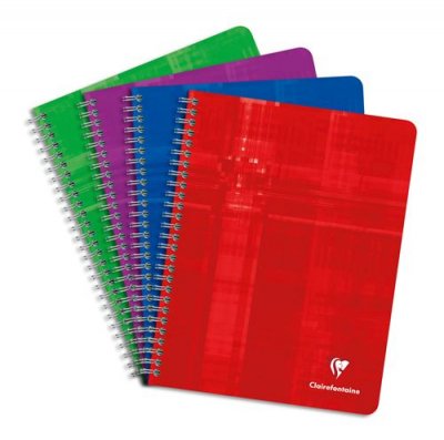 CLAIREFONTAINE Cahier spirales  grand carreaux 17x22 180p 90g