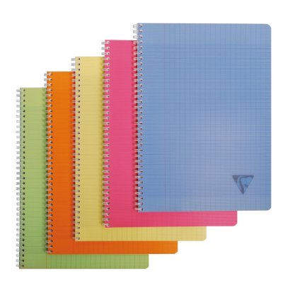 CLAIREFONTAINE Cahier spirales  grand carreaux A4 100p linicolor