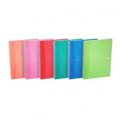 OXFORD Cahier spirales petit carreaux polypropyl&egrave;ne colours A4 100p