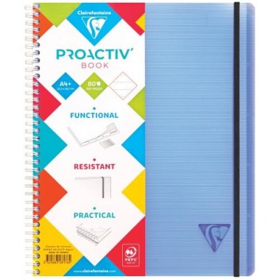 CLAIREFONTAINE Cahier-trieur Linicolor Fresh 160 pages perfor&eacute;es lign&eacute;es A4+ - selon disponibilit&eacute;