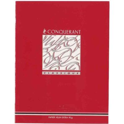 001BLOC Cahiers Conqu&eacute;rant piq&ucirc;re - 17x22 cm - 60 pages - grands carreaux