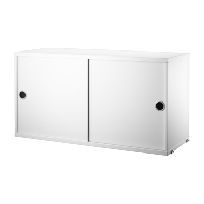 Caisson blanc 2 portes coulissantes 78 x 30 x 42 cm - String furniture