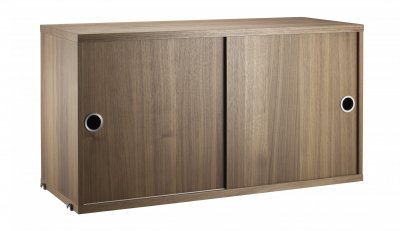 Caisson en noyer 2 portes coulissantes 78 x 30 x 42 cm - String furniture