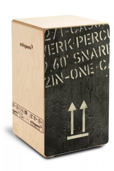 SCHLAGWERK Cajon  CP404BLK 2 en 1 Bouleau Noir Large, Custom