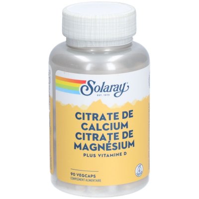 SOLARAY Calcium Magn&eacute;sium Vitamine D 90 g&eacute;lules 