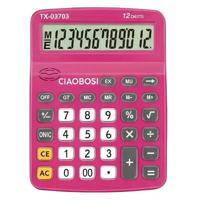 AVIZAR Calculatrice de Bureau 12 Chiffres avec Fonction Vocale et Ecran LCD Rose