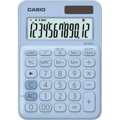 CASIO Calculatrice de bureau  - 12 chiffres - bleue claire