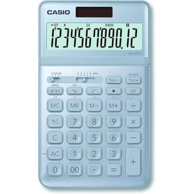 CASIO Calculatrice de bureau JW-200SC bleu solaire, &agrave; pile(s) - 
