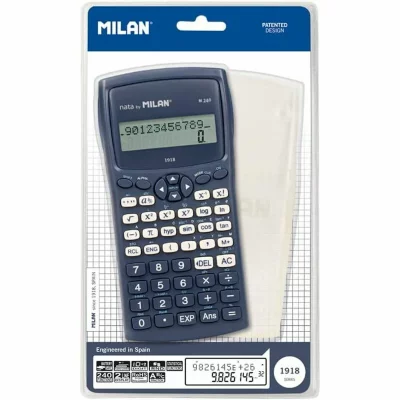MILAN Calculatrice scientifique  M240-1918 16,7 x 8,4 x 1,9 cm Bleu TU transparent