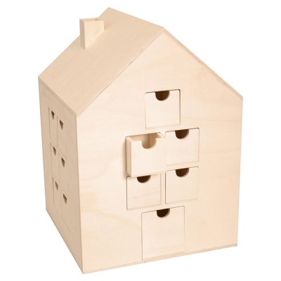 ARTEMIO Calendrier de l'avent maison &agrave; d&eacute;corer 30 x 21,5 cm