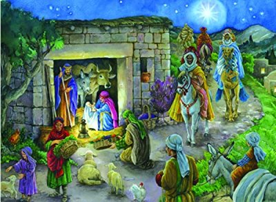 MINEDITION EDS Calendrier de l'avent religieux - Cr&egrave;che traditionnelle - Llobet