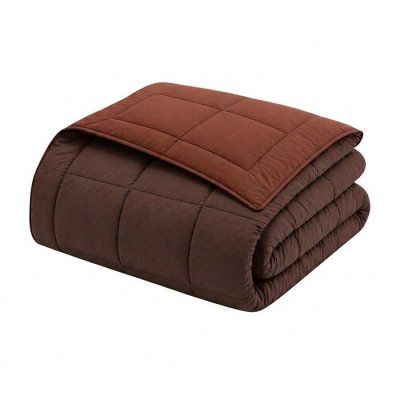 TOISON D OR CALGARY Couette chaude Microfibre 400g/m&sup2; Choco & Moka 200x200cm