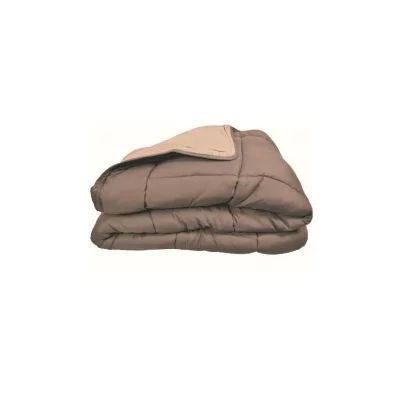 POYET MOTTE CALGARY Couette chaude Microfibre 400g/m&sup2; Taupe & Lin 240x260cm