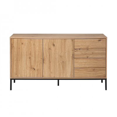 CALICOSY - Buffet 2 portes et 4 tiroirs L140 cm LENNY - Bois clair