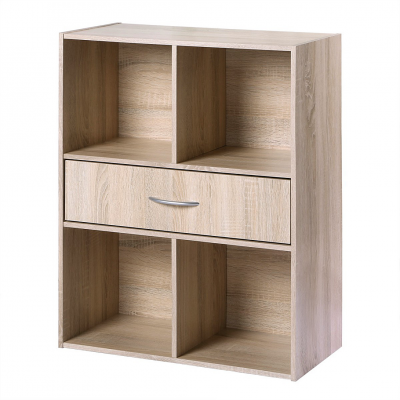 Calicosy - Etag&egrave;re de rangement 4 casiers avec un tiroir - Beige