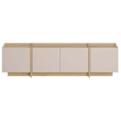 CALICOSY  - Meuble TV 4 portes d&eacute;cor cachemire et ch&ecirc;ne L180 cm ONYX