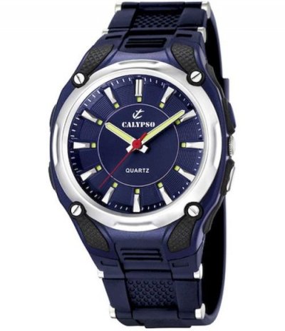 CALYPSO  - K5560/3 - Montre Homme - Quartz - Analogique - Eclairage - Bracelet Caoutchouc Bleu