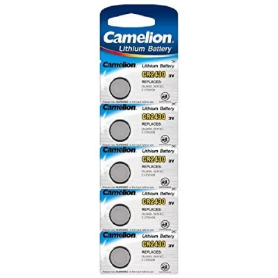 CAMELION  13005430 Lot de 5 piles bouton lithium CR2430 (Argent&eacute;)