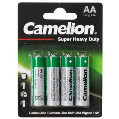 CAMELION  piles AA LongLife 1,5V vert/noir 4 pi&egrave;ces