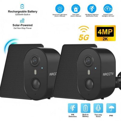 GENERIQUE Cam&eacute;ra de Surveillance ARCCTV Int&eacute;rieur 360&deg; Double Objectif 4MP 4K Vision Nocturne