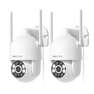 ARCCTV Cam&eacute;ra de Surveillance-Filaire 360&deg;PTZ 3MP-Audio Bidirectionnel, P2-2PCS