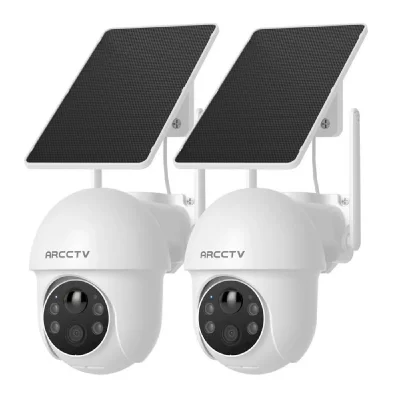 GENERIQUE Cam&eacute;ra de surveillance sans fil Wifi ext&eacute;rieure Solaire 4MP d&eacute;tection PIR-ARCCTV 2PCS