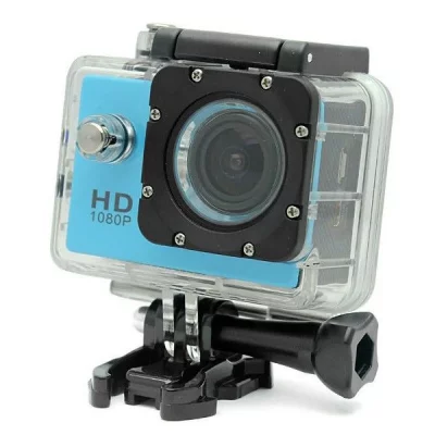 YONIS Camera embarqu&eacute;e sport caisson &eacute;tanche waterproof 12 mp full hd 1080p bleu 4go 