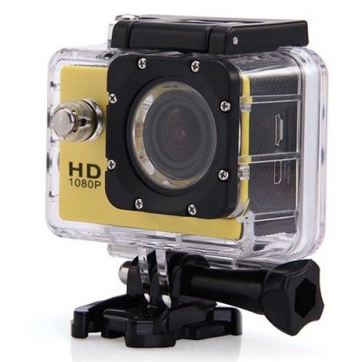 YONIS Camera embarqu&eacute;e sport lcd caisson &eacute;tanche waterproof 12 mp full hd 1080p jaune 