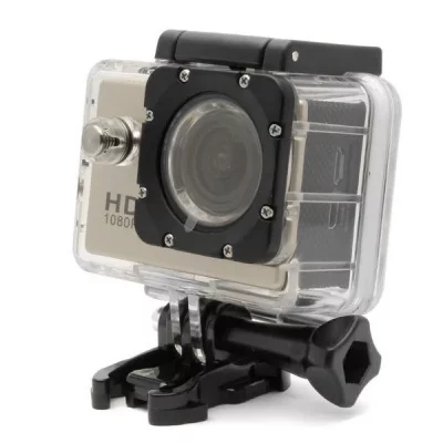 YONIS Camera Embarqu&eacute;e Sport LCD Caisson &Eacute;tanche Waterproof 12 Mp Full HD 1080P Or 8Go - 