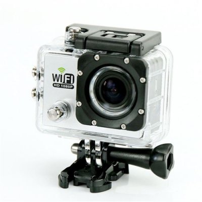 YONIS Camera Embarqu&eacute;e Sports Wi-Fi LCD Caisson &Eacute;tanche Waterproof 12 Mp Full HD Blanc 