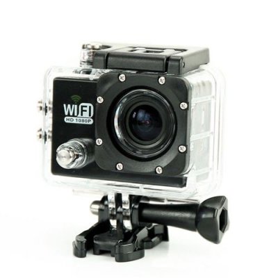 YONIS Camera Embarqu&eacute;e Sports Wi-Fi LCD Caisson &Eacute;tanche Waterproof 12 Mp Full HD Noir 