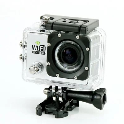 YONIS Camera Embarqu&eacute;e Sports Wi-Fi LCD Caisson &Eacute;tanche Waterproof 12 Mp HD Blanc 8 Go - 