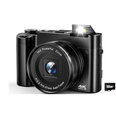 INF Cam&eacute;ra num&eacute;rique 4K avec deux objectifs, carte m&eacute;moire de 32 Go (DC218)