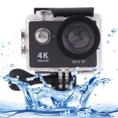 YONIS Cam&eacute;ra Sport 4 K Ultra HD 12 Mp LCD 2 Pouces Wifi 170 Degr&eacute;s Etanche Noir + SD 4Go