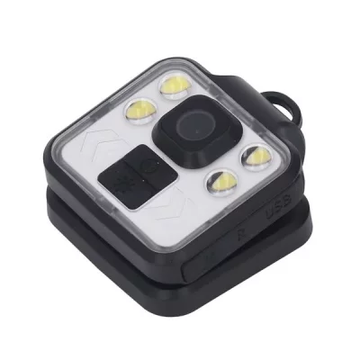 TOTALCADEAU Cam&eacute;ra Sport corporelle lampe HD 1080P Lampe LED IP65 grande batterie