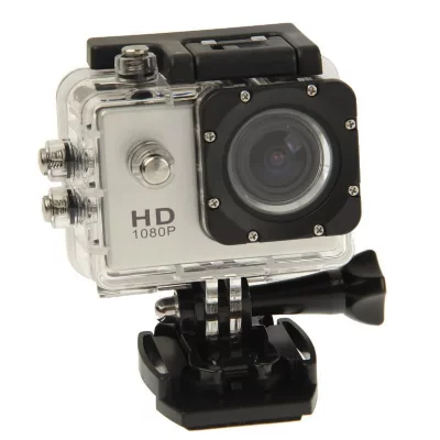 YONIS Cam&eacute;ra Sport &Eacute;tanche 30 M Cam&eacute;ra D'Action Waterproof Full HD 1080P Argent 32 Go 