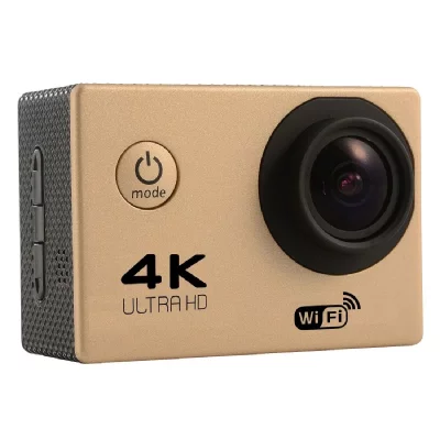YONIS Cam&eacute;ra Sport Etanche Wifi 4K Slow Motion 16Mp Grand Angle 170&deg; Vid&eacute;o Embarqu&eacute; Or + SD 8Go