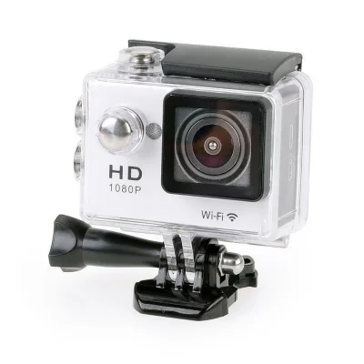 YONIS Cam&eacute;ra sportive &eacute;tanche 30m 170&deg; hd 1080p wifi time lapse multisport argent 32go 