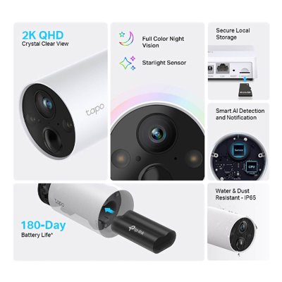 TP LINK Cam&eacute;ra sur batterie + HUB C42S1, TAPO