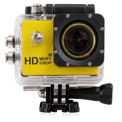 YONIS Cam&eacute;ra wifi sport embarqu&eacute;e plong&eacute;e caisson cam&eacute;scope full hd 1080p jaune 4 go 