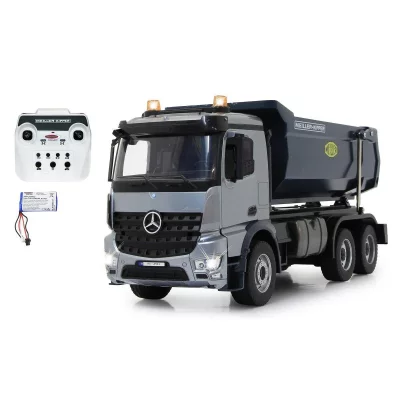JAMARA Camion &agrave; benne mercedes benz arocs 1:20 metal meiller 2,4ghz 406301