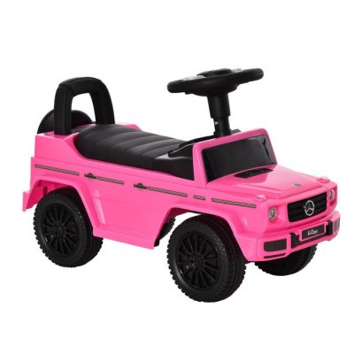 HOMCOM Camion porteur enfants v&eacute;hicule &agrave; pousser licence mercedes benz 12-36 mois coffre klaxon phares rose 