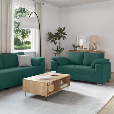 VIDAXL Canap&eacute; 2 Pcs Vert Fonc&eacute; 219 X 80 X 82 Cm Tissu 