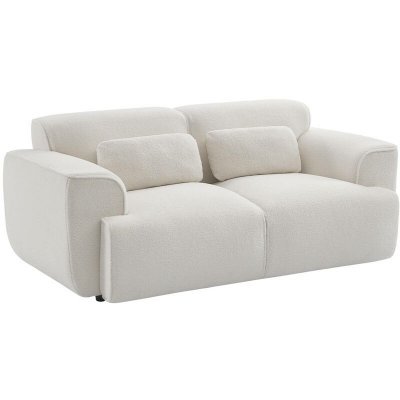 SWEEEK Canap&eacute; 2 places. tissu bouclette. 2 coussins d&eacute;houssables. Wallas L 178 x P 97.5 x H 73cm